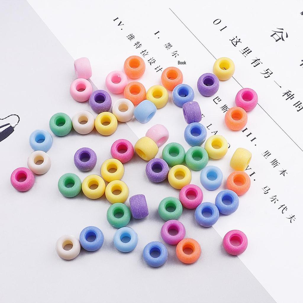 9x6mm Mixed Style Acrylic Barrel Beads for DIY Bracelet & Necklace Making