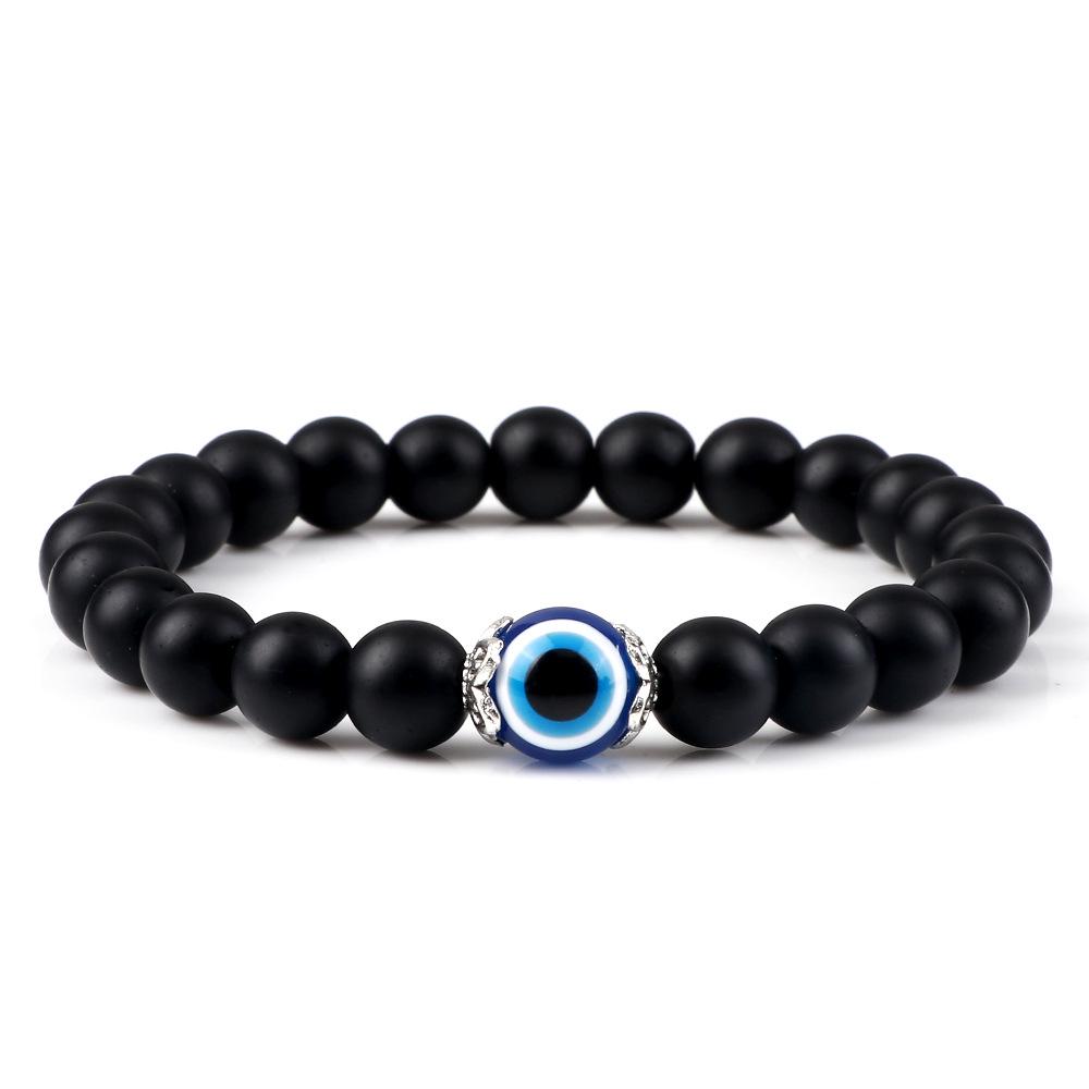 Boho Evil Eye Flower Beaded Stretch Bracelet for Men and Women - Yoga Energy Bracelet