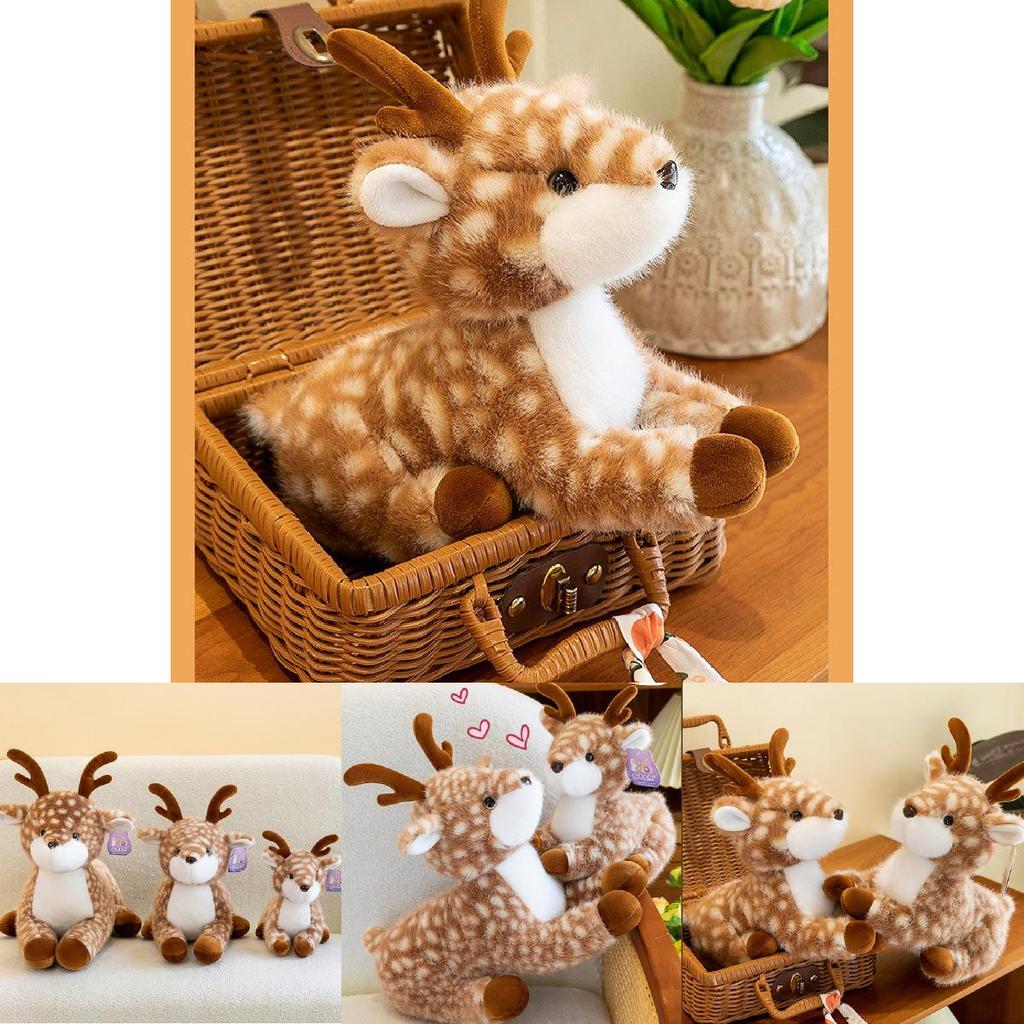 Adorable Cartoon Fawn Plush Toy Soft Stuffed Animal Gift For Girls Home Decor