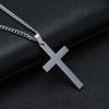 Men Party Gift Metal Steel Color Minimalism Black Cross Necklaces Clavicle Chains Necklaces Cross Pendant
