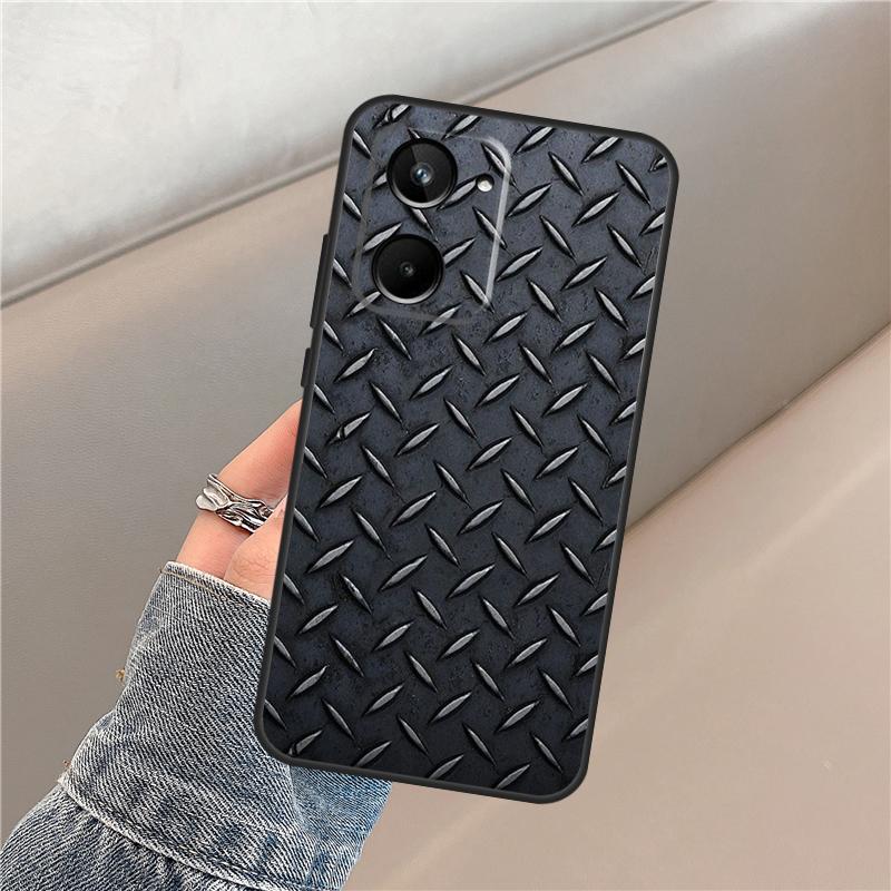 Stahl Eisen Metall Muster Hülle Für Realme 15 14 13 12 11 Pro Plus C63 C61 C55 C51 C53 C25 C65 C67 C71 C75 GT6 GT7 Pro