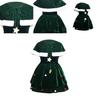 Gorgeous Women Christmas Tree Cosplay Costume Plus Size Xmas Dress Cloak Hat Party