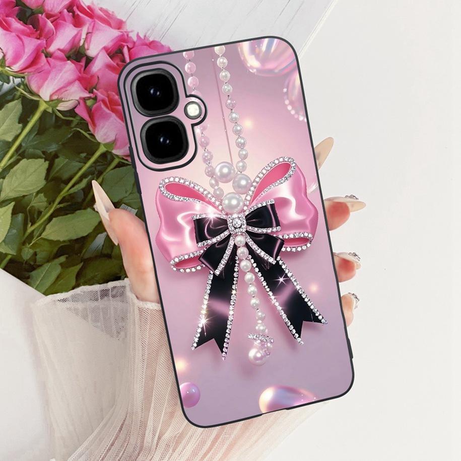 For Infinix Smart 10 2025 Case Popular Flower Bowknot Fundas Soft Black Silicone Cover For Infinix Smart10 X6725 Pop 10 4G Shell