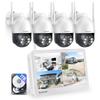 Anakk Security Outdoor Wireless with AI Human Auto Home Floodlight for Nighttime Color Night Indoor Surveillance Camera with Free Eseecloud Smartphone
