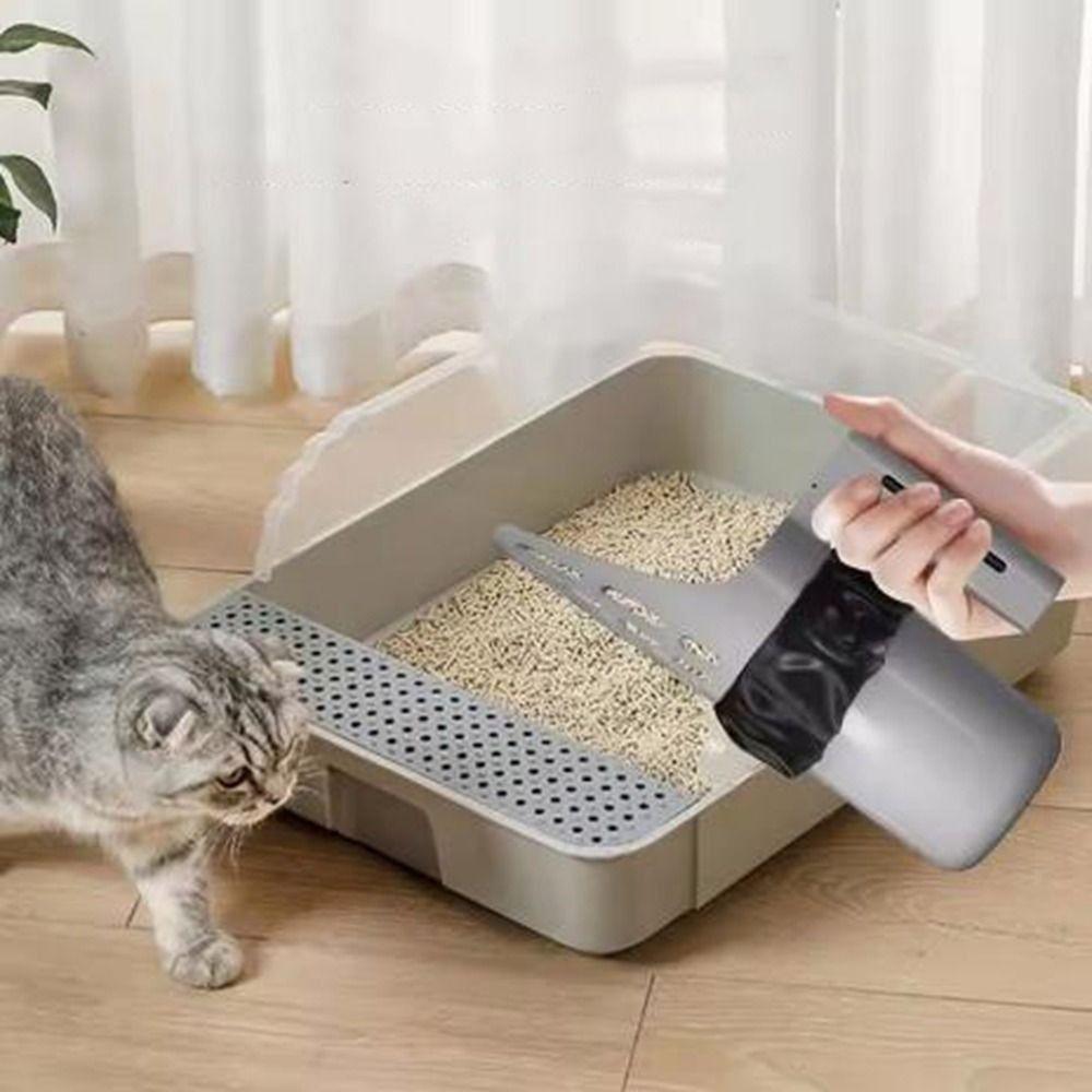 Grey Cat Litter Shovel Large Capacity Cat Poop Remover Cat Litter Scooper  Litter Box
