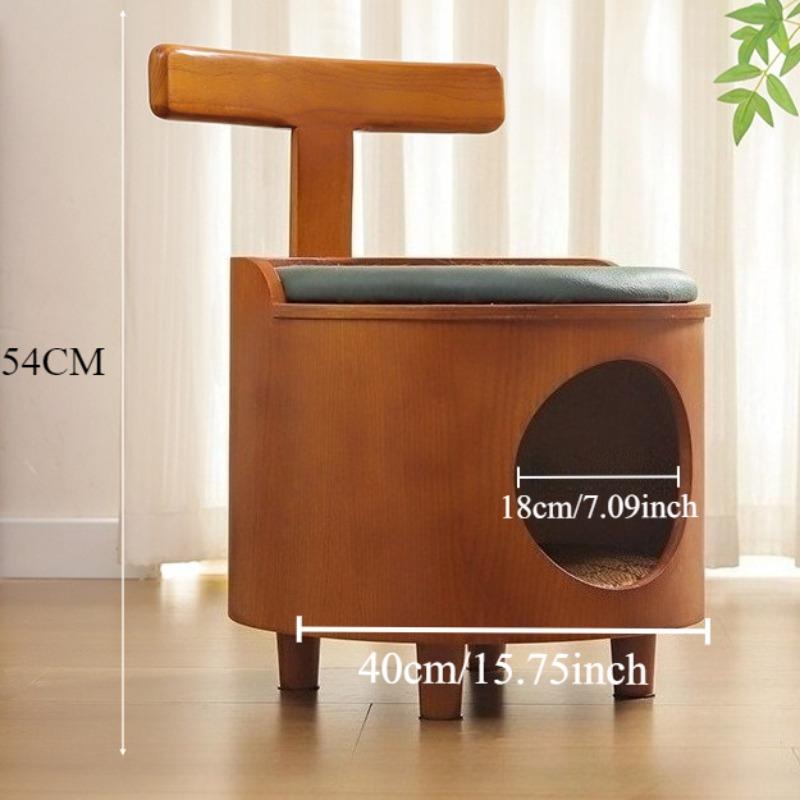Wooden Dual-purpose Cat Nest Stool Indoor House Hiding Closed Cat Nest Shoe Stools Sleeping Cats Beds Warm Moisture Proof Pet