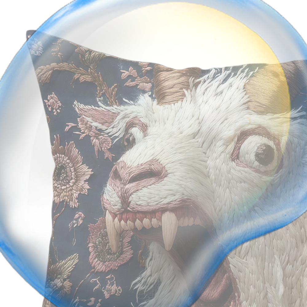 Schreiende Ziege Kissenbezug 45x45 cm Lustiger Tiergrafik Überwurf-Kissenbezug für Couch Sofa Schlafzimmer Wohnzimmer