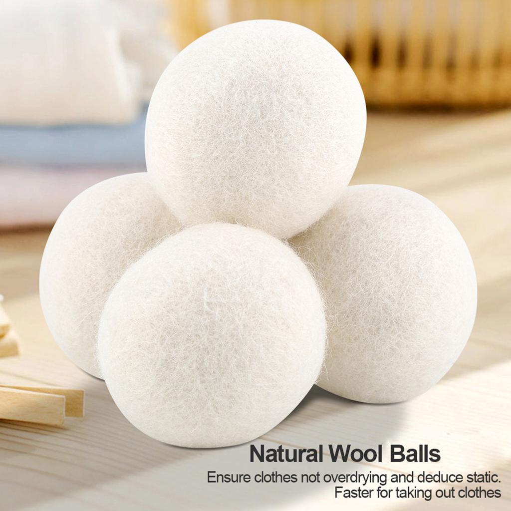 Balls of Natural Wool, Reduce Static Electricity and Drying Time, Eco-Friendly, Diameter 6 Cm, Set of 6 Pieces, Made of Wool Fibre, Non-Toxic,