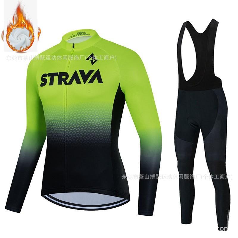 Winter Cycling Jersey Set Long Sleeve Thermal Insulated Bike Riding Suit Team Edition Men Women