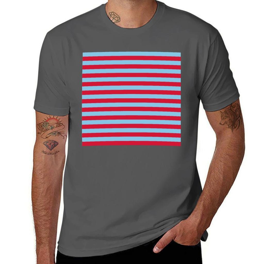 Graphic T-shirt Shirt BABY and STRIPES Black Cotton Man Horizontal RED T BLUE T-Shirt Man Package Plain for Small