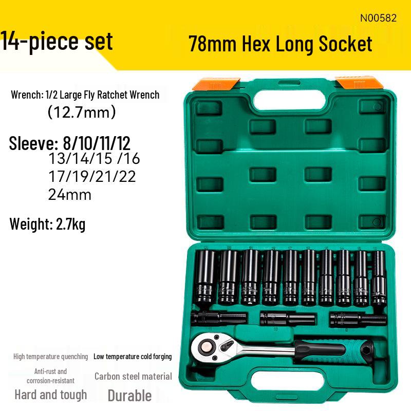 Set de socluri prelungite hexagonale pentru bormașină, pistol cu aer comprimat – Mărimi 8-34
