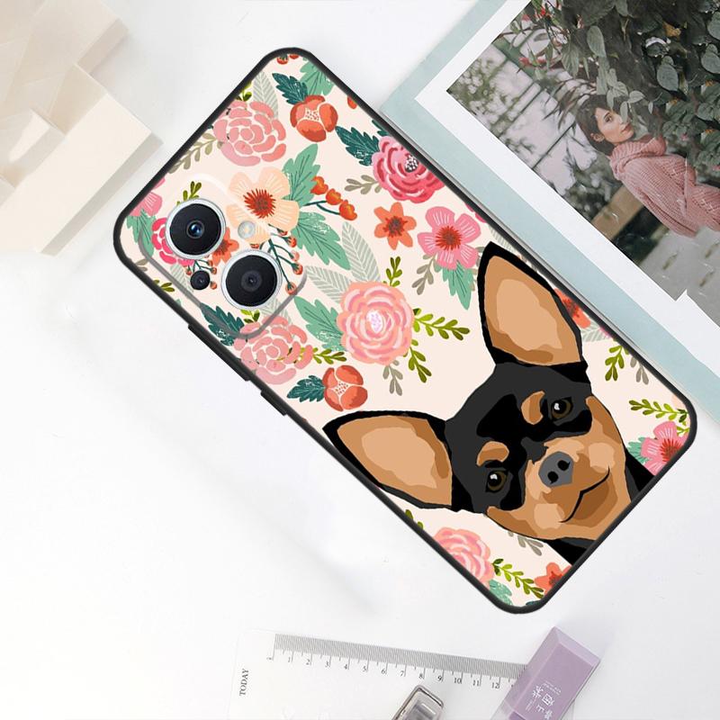 

Chihuahua Face Floral Dog Case For OPPO Reno 8T 4Z 5Z 11F 10 Pro 4 5 6 8 7 Lite OPPO Find X6 X5 Pro X2 X3 Neo Cover OPPO Find X2 Neo