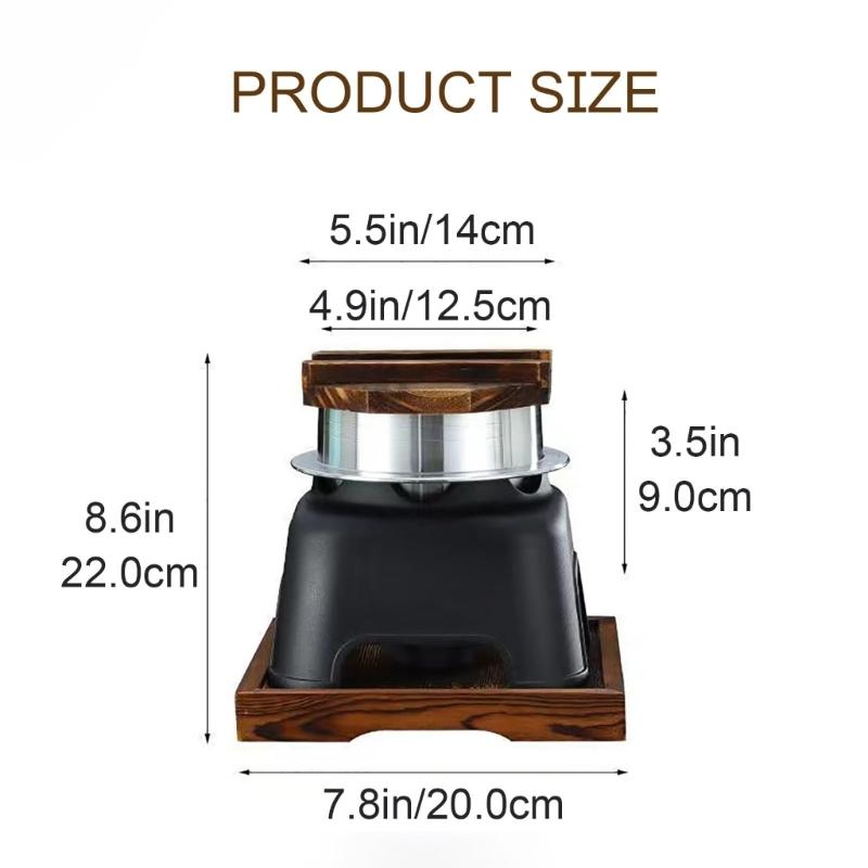 Portable Alcohols Burners Stove Cooking Pot with Wood Lid For Outdoor Picnics Hiking And Indoor Rice Making Cookware Set