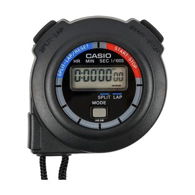 Casio Lap Split Stopwatch, Time, Time, Silent, Black, HS-3C-8AJH