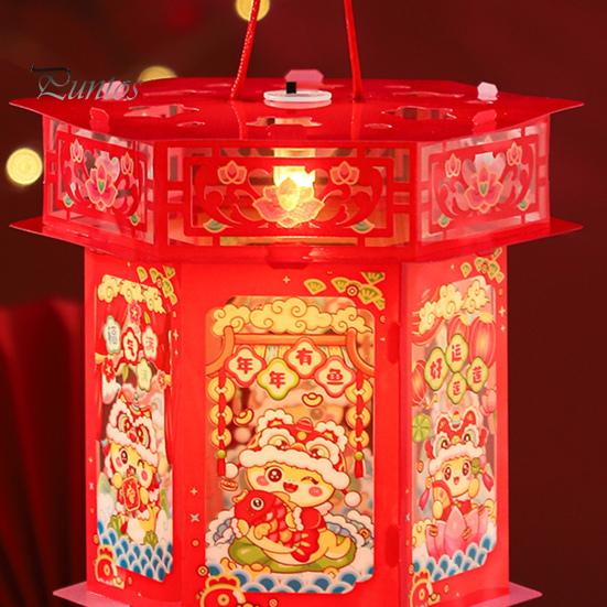 Laternen-Set zum Jahr der Schlange mit Stange für Kinder, tragbar, DIY, handgefertigt, Cartoon-Schlangen-LED-Laterne, Dekoration für das chinesische Neujahr, Frühlingsfest