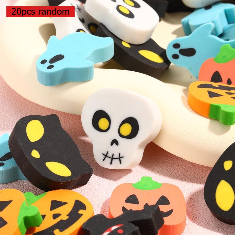 Office School Supplies Halloween Eraser Pumpkin Skull Cat Head Bat Ghost Cartoon Cute Student Stationery Gift Wholesale Gift