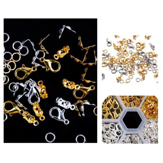 463-Piece Bracelet Clasp Set Jewelry Making Set with Lobster Clasps Split Rings Bead Tips Pliers Tweezers DIY Bracelet Tool Kit for Crafts