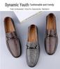Men's Casual Leather Slip-On Loafers - Low-Top Spring Driving Shoes with Cowhide Upper