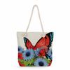 Butterfly print thick rope single-shoulder beach bag 7320