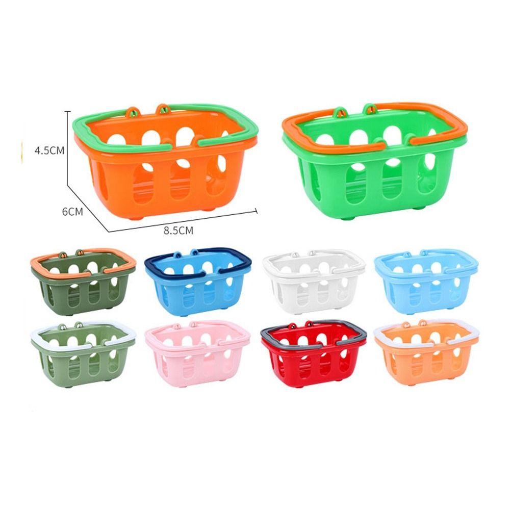5pcs Multicolors Basket Toys Mini Shopping Hand Basket Model Doll House