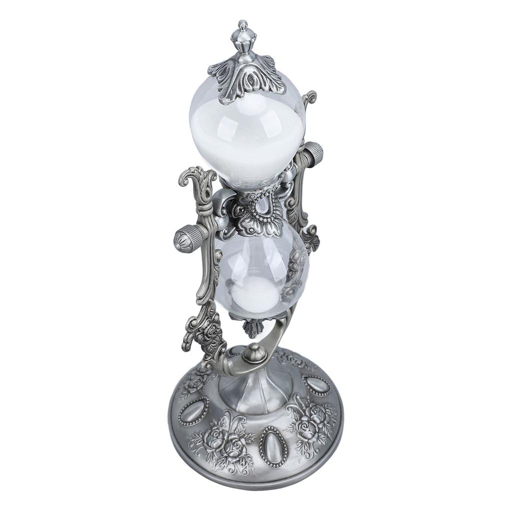 Sand Timer With Stand Vintage 15 Min Engraving Embossed Golden Hourglass Timer for Shelf Decor