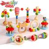 Baby Rattle Toy Baby's Rattle Grasping Wooden Handbell for Baby's Attention Attracting