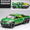 1/28 Benzs X-CLASS EXY 6X6 Pickup Simulation Alloy Car Modle Metal Toy Car Sound Light Pull Back Model Toys For Boys Light Toys
