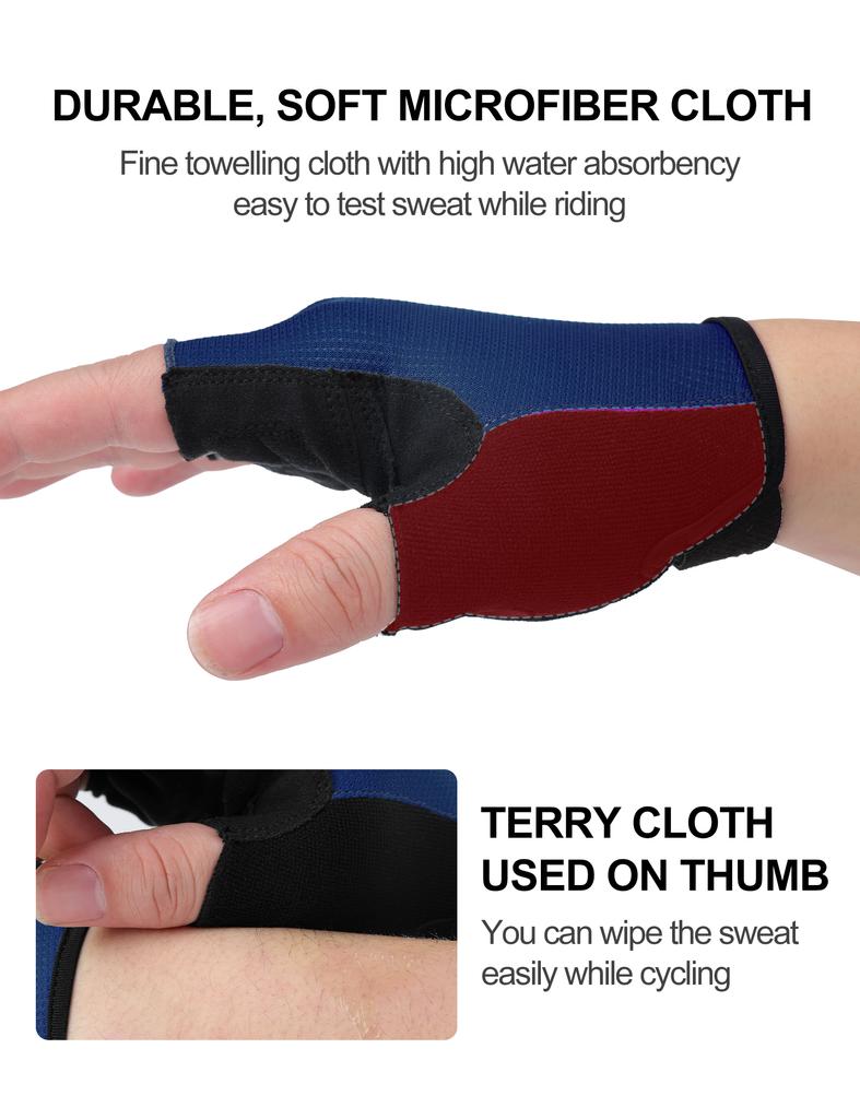 INBIKE Rękawiczki rowerowe bez palców na lato, rękawiczki rowerowe amortyzujące wstrząsy, oddychające, rękawiczki na rower górski MTB, akcesoria rowerowe
