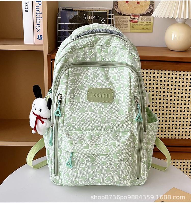 Schoolbag Korean Version Backpack for Women Ins Small Fresh Schoolbag High Junior High School College Student Large Capacity Simple Casual Backpack