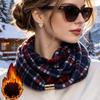 1-5PCS Autumn Winter Women Plaid Neck Warmer Magnetic Button Tie Knitted Warm Soft Decorative Scarf for Home Party Gift Daily