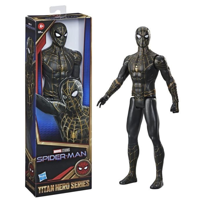 MARVEL SPIDER-MAN - Titan Hero Series - Figurine Spider-Man en costume noir et or de 30 cm - enfants dès 4 ans