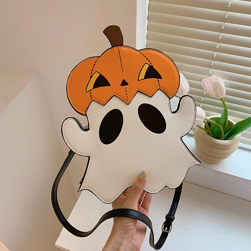 Halloween small bag Xiaohongshu same 2025 new European and American fashion personality funny pumpkin shoulder small round bag
