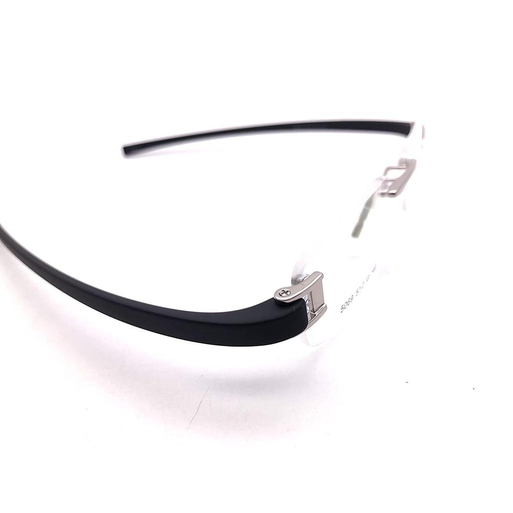 RSINC Combo aus schwarz-schwarz Silber Randlose Fassung Für Männer und Frauen, Modern, Unisex, Business, 51-18-140 4O-KWRL-5ZYN