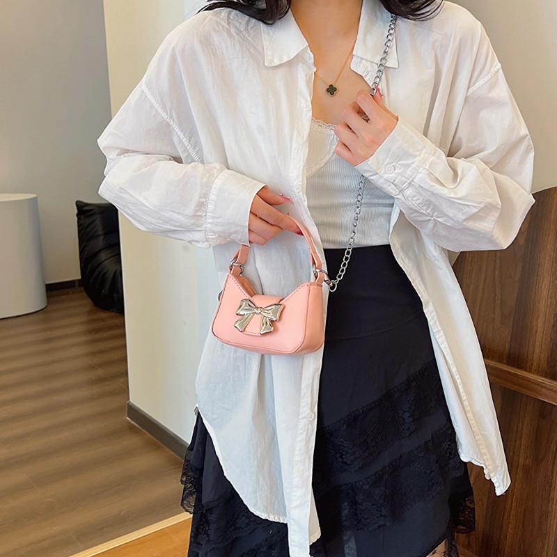Decoration Bow Mini Handbag Outdoor Trendy Shoulder Bag Womens Crossbody Bag