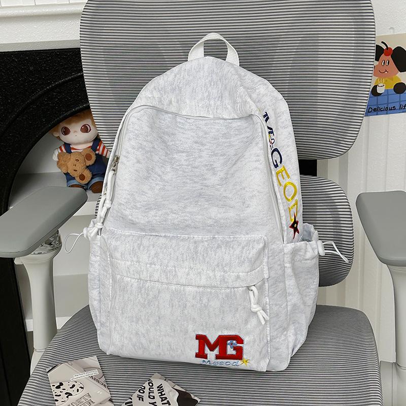 Schoolbag1011 New American Vintage Letter Embroidered Backpack for Middle and High School Students Versatile Large Capacity Lightweight Travel 