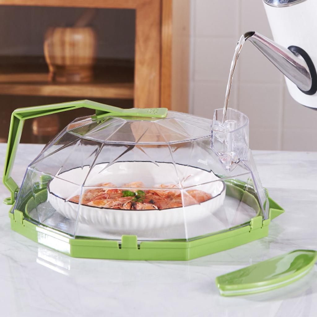 Microwave Food Cover with Handle High Temperature Resistant Microwave Splatter Cover Plate Guard Cover with Air Vent