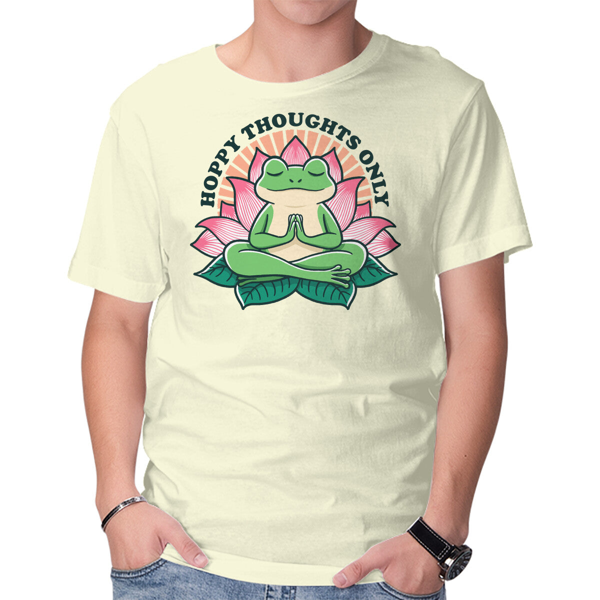 Unisex Crew Neck T-Shirt Hoppy Thoughts Only Graphic Short Sleeve Casual Tee XL