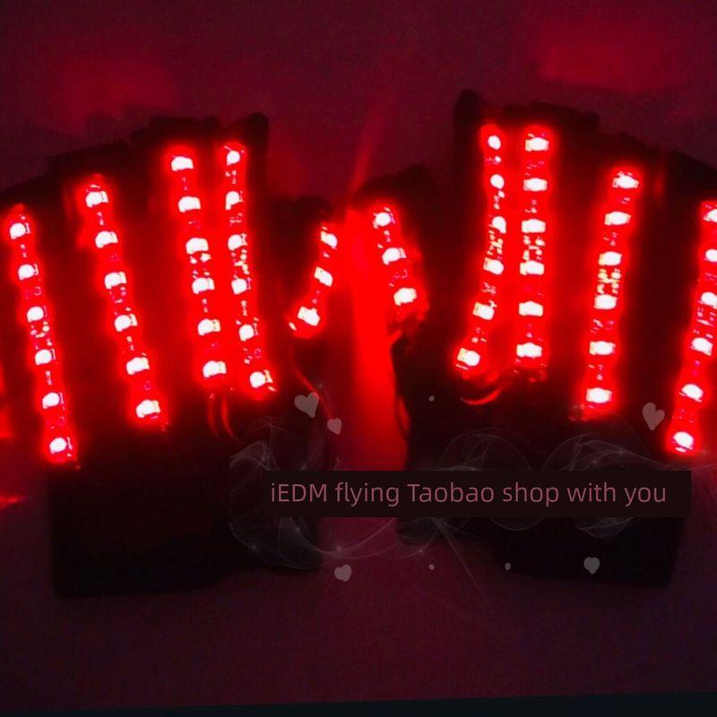 

Американский бар Светящиеся перчатки с открытыми пальцами Яркое дискотечное танцевальное оборудование Шаффл-данс Флуоресцентный танец Светодиодная атмосфера Red Light All yards