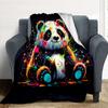 1pc Colorful Panda Flannel Blanket, Comfortable and Warm Blanket, for Camping Sofa Bed and Couch Office036