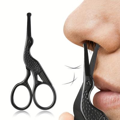 Head Stainless Steel Nose Hair Scissors, Stork Type Beauty Scissors For Eyebrows, Nose Hair, Beard, Ear Hair, Stainless Steel Eyebrow Scissors