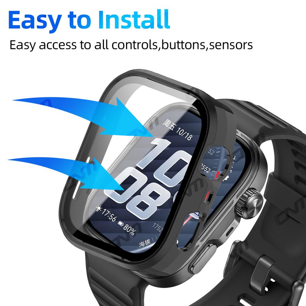 Glass+Case for Huawei Watch Fit 5 / 5Pro Tempered Glass Screen Protector & Hard PC Protective Bumper for Huawei Fit5 Accessories