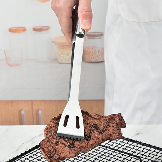 Set Di 2 Spatole Per Barbecue In Acciaio Inox – Una Piatta E Una Forata – Manici Ergonomici E Lavabili In Lavastoviglie