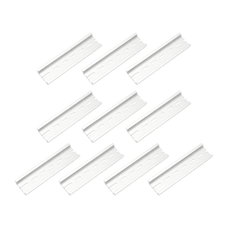 Control Cabinet DIN Rail Aluminum Mounting Bar for Electrical Component Support, Distribution Cabinet Use, 10 Piece