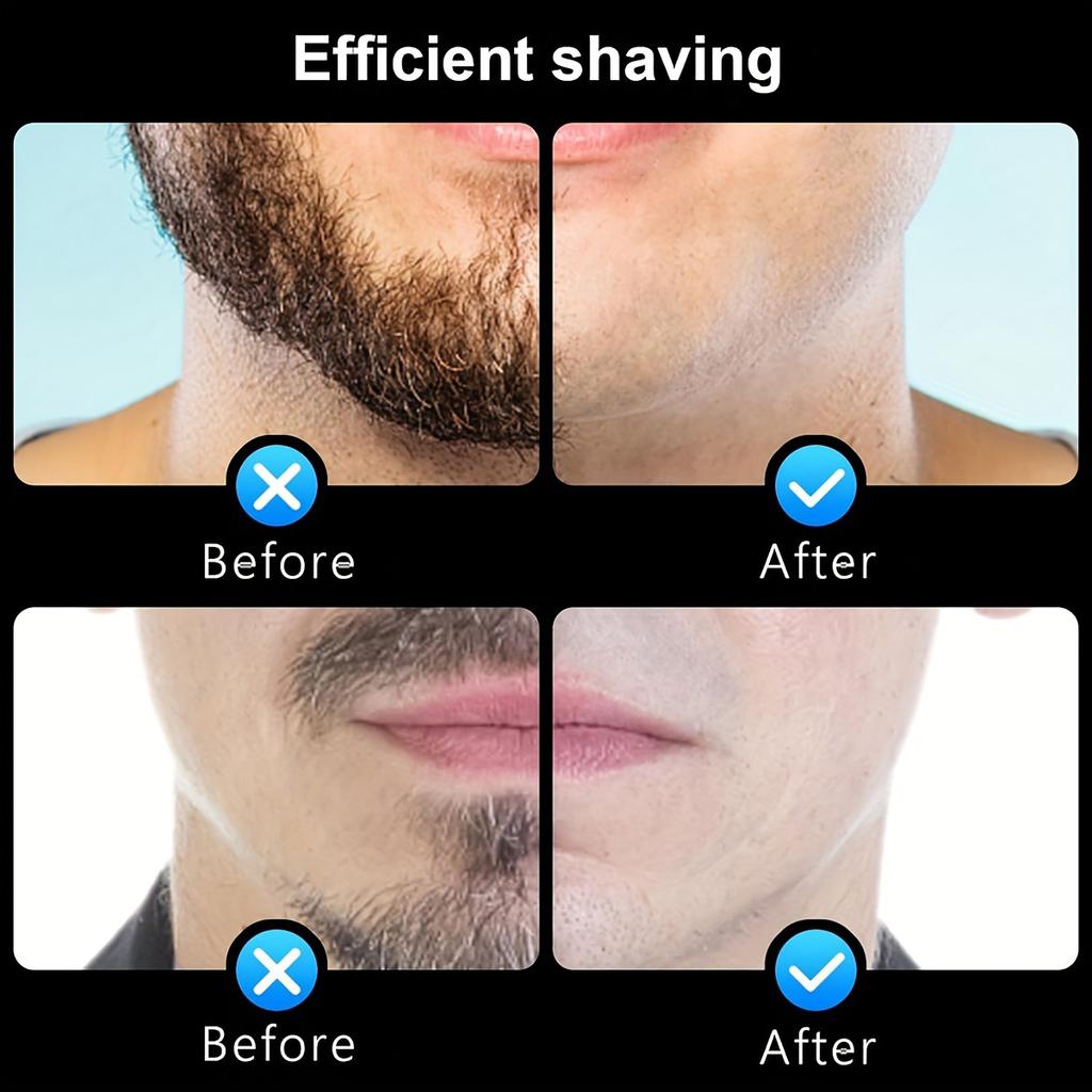 1PC Men's Electric Razor Shaver Digital Display Intelligent Mini Portable Wet and Dry Rechargeable Washable Beard Razor Razor
