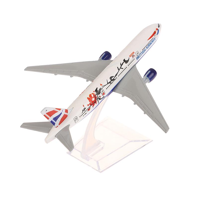 16Cm British Plum Blossom 777 Airliner Alloy Airplane Model Scale 1:400 Metal Airplane Replica Diecast Aircraft Toy For Boys