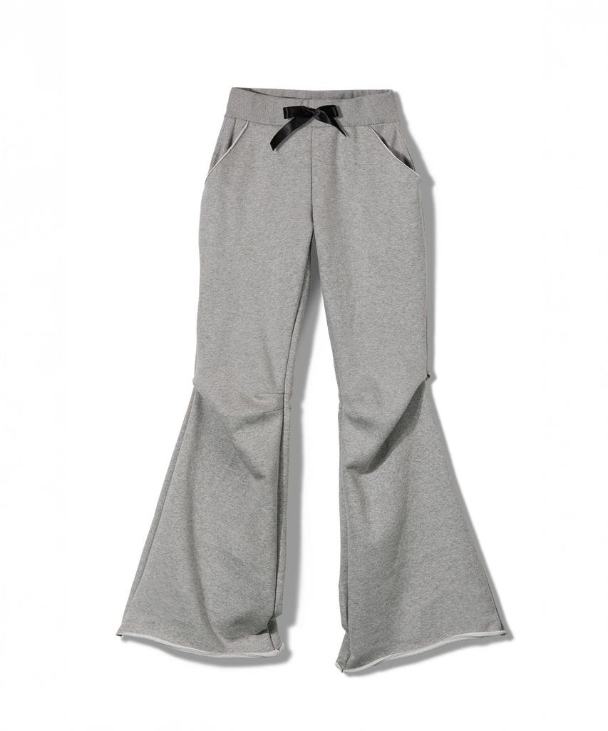 Milkeuaeswiaendeudolseu Ribbed Pocket Flare Pants - Melange