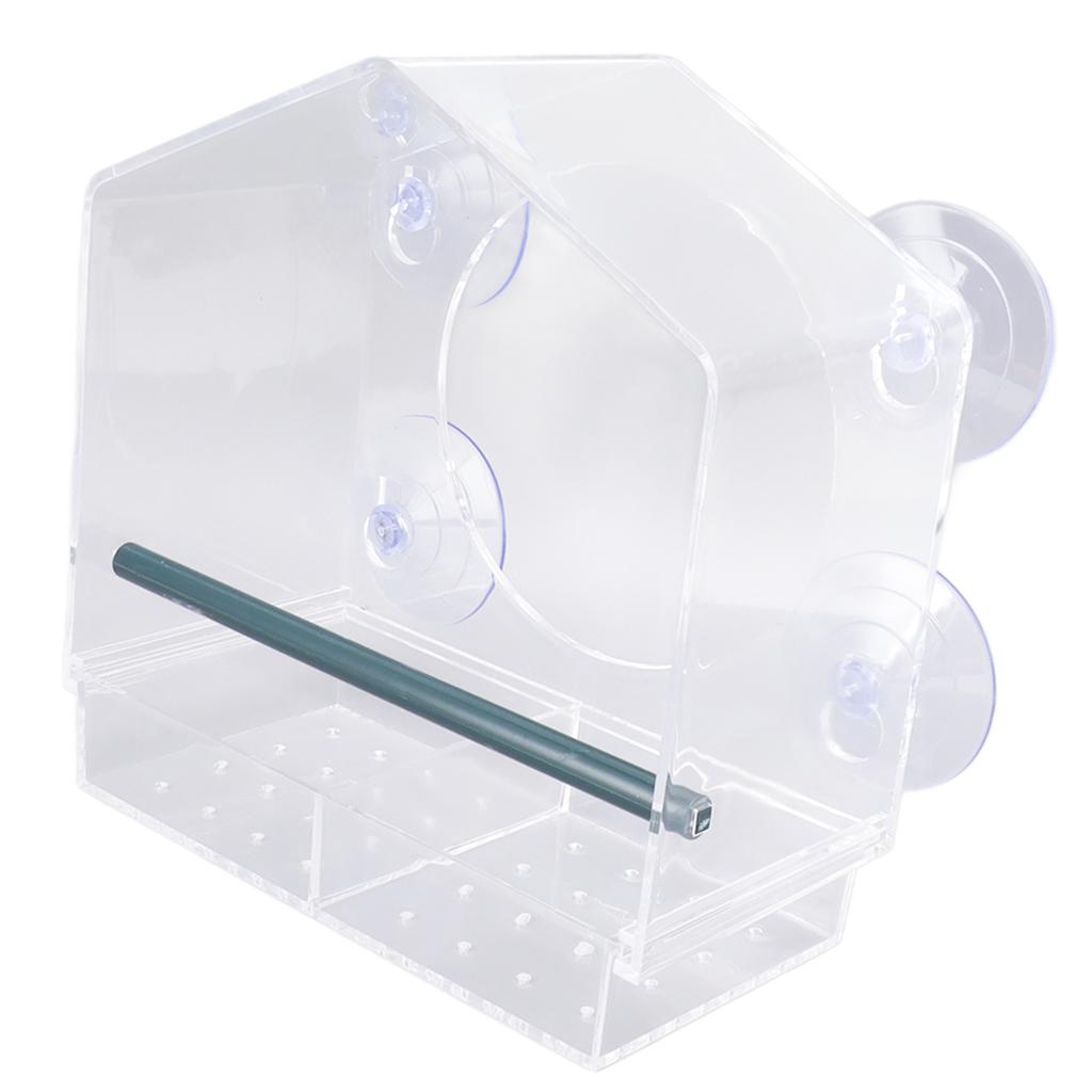 Window Bird Feeder Clear Sturdy Acrylic Window Bird House Feeder with 4 Suction Cups