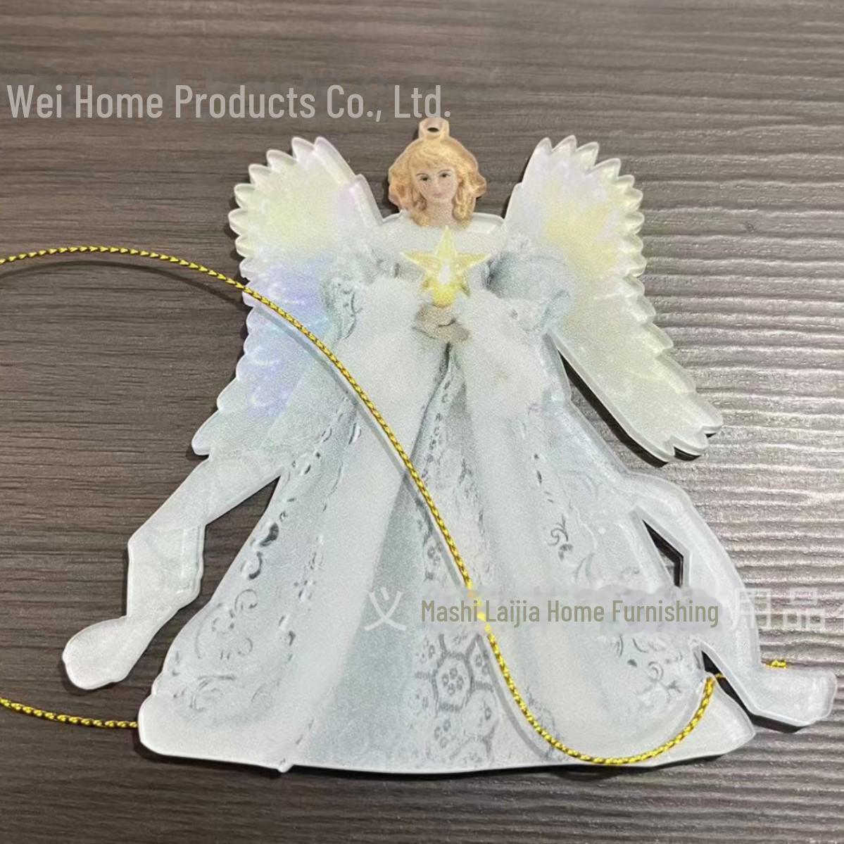 

Светящаяся двухсторонняя акриловая рождественская елка с белым ангелом 10cm, Small Pendant белый