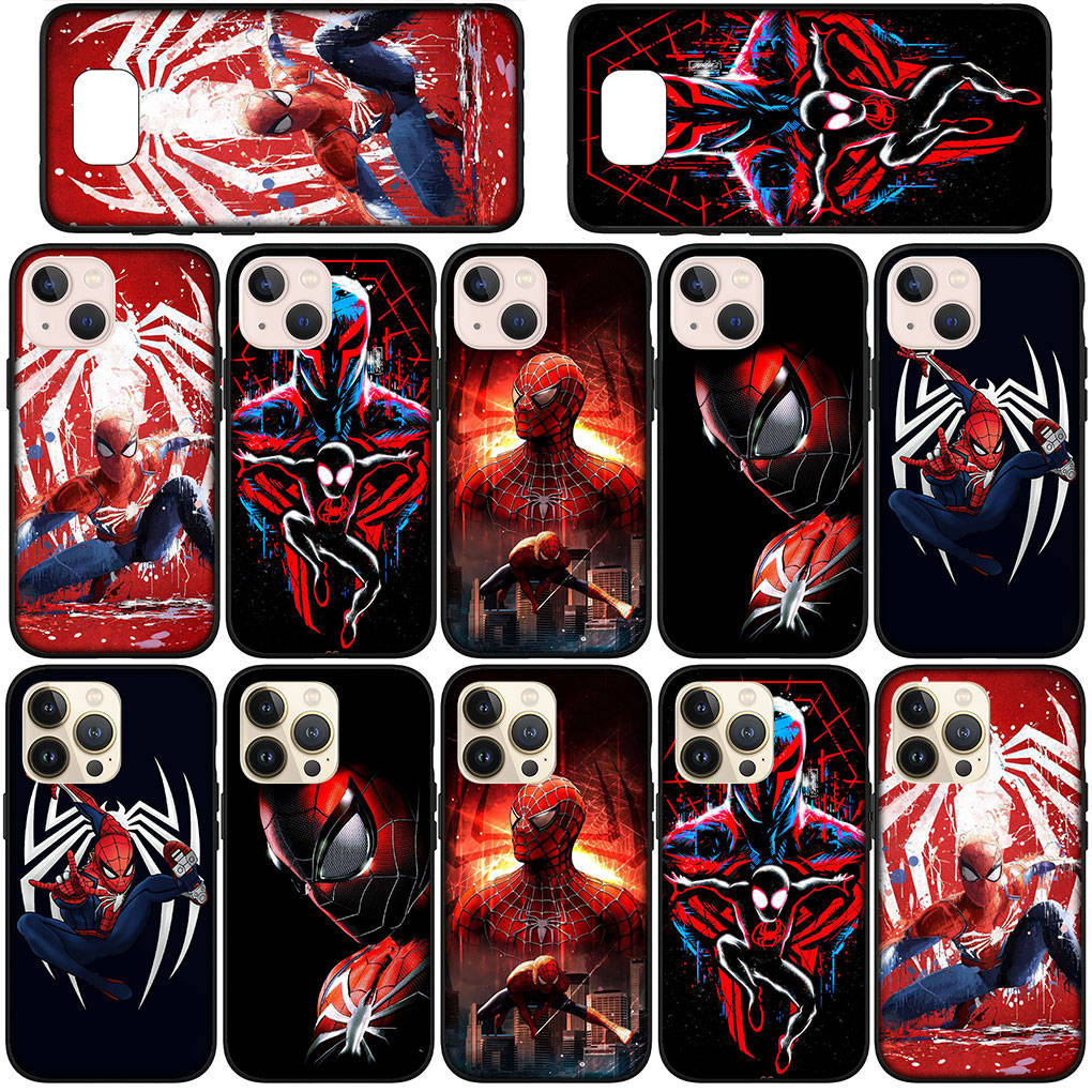 Phone Case for Samsung Galaxy S25 S24 S23 iPhone 16 15 Xiaomi Redmi Note 14 13 12 16E X 11 Pro Max OPPO Moto Huawei Marvel Spiderman Spider Man Cover
