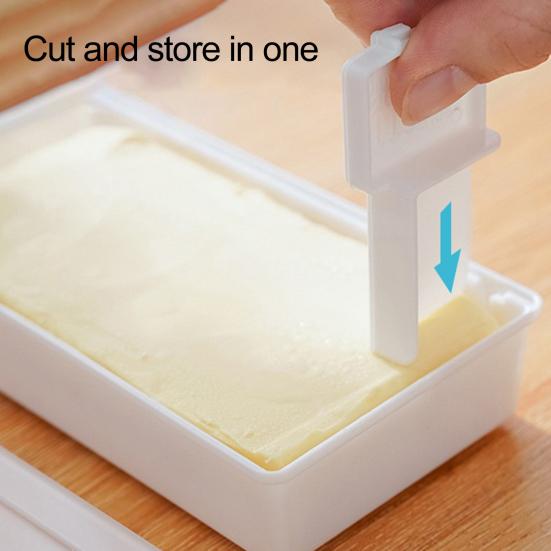 1Pc Butter Dish With Cover Butter Fresh-Keeping Box With Cutter Slicer Countertop Butter Box For Home Cheese Storage Box